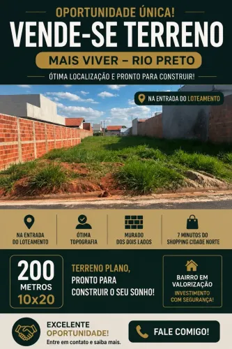 Vende se terreno no mais viver