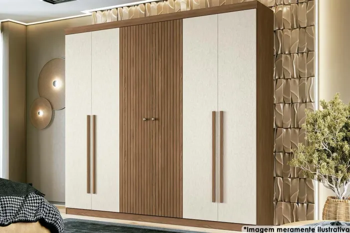 Guarda roupa 6 portas 2 ripada às portas ripadas podem ser fixadas em 3 posições 