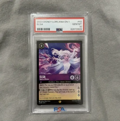 Carta Disney Lorcana Chapter 1 Elsa 42/204 Legendary Psa 10