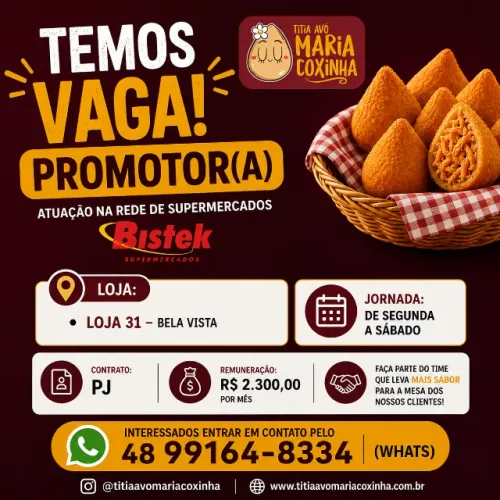 VAGA PROMOTOR BISTEK BELA VISTA PORTO ALEGRE
