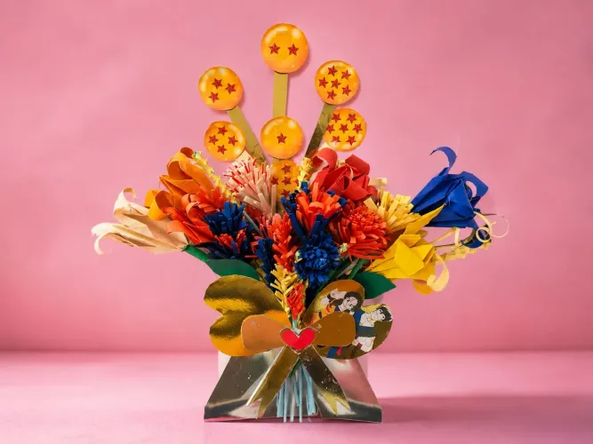 Buquê de flores de origami personalizado de anime