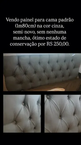 Painel para cama padrão casal de 1.38 cm cinza