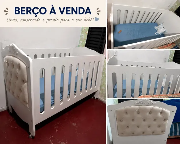 Berço infantil com colchão 