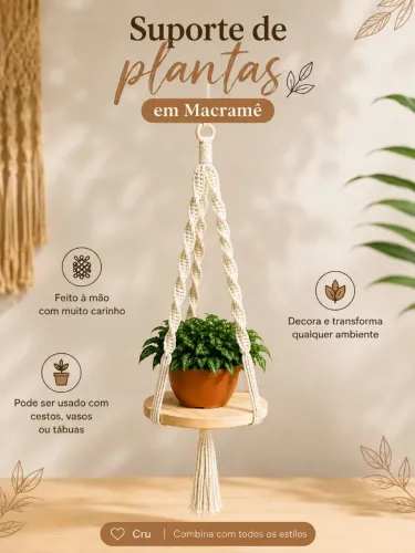 Suporte para plantas em Macramê