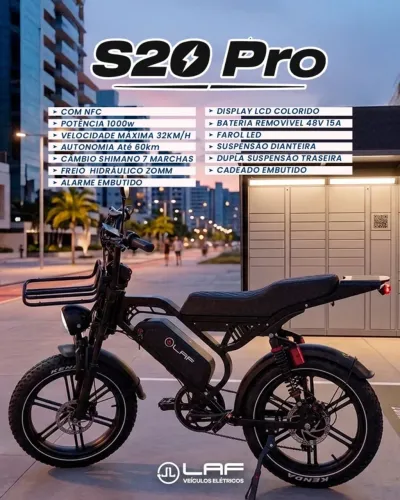 Bike Eletrica LAF S20 PRO 1000w (ZERO KM)