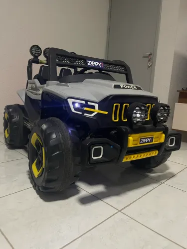 Carro Elétrico Infantil Jipe 4x4 Super Cross 2 lugares cinza