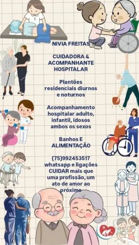 Acompanhante e cuidadora hospitalar diarista 