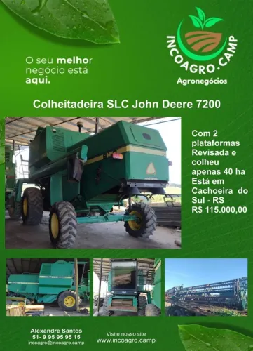 COLHEITADEIRA JOHN DEERE SLC 7200 com 2 PLATAFORMAS