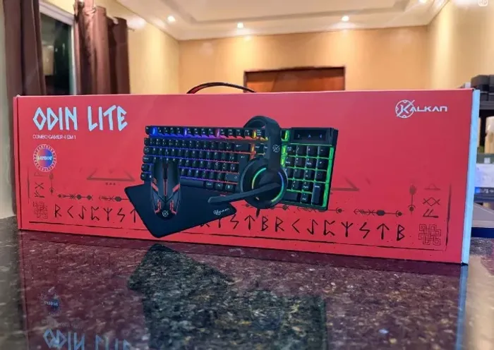 Combo Gamer Kalkan Odin 4 em 1 Teclado, Mouse, Headset e Mousepad