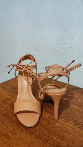 Sandália Salto Alto Nude Ramarim - Nº 37