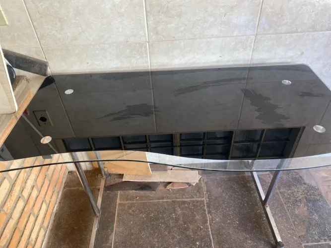 Mesa escritório escrivaninha de vidro