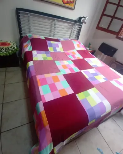 Colcha retalhos artesanal Queen cqm38