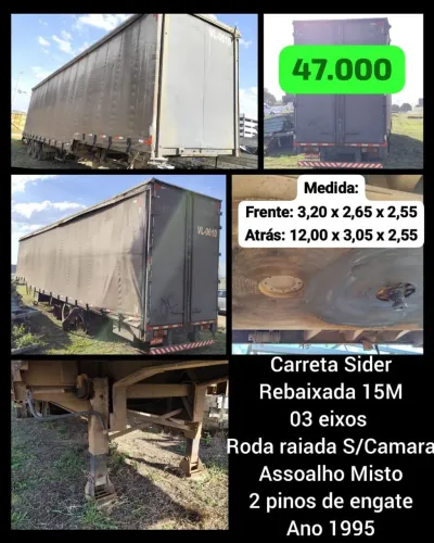 Carreta Sider Rebaixada e Aberta