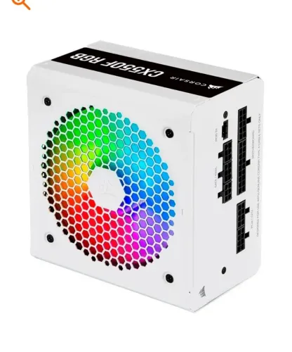 Fonte corsair 650w rgb modular branca