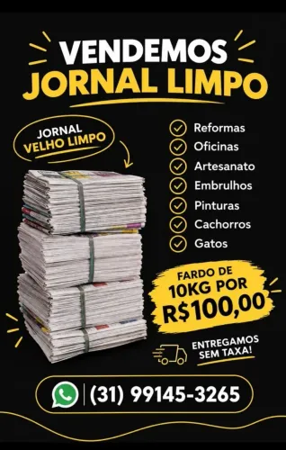 Jornal Velho Limpo para Pets.