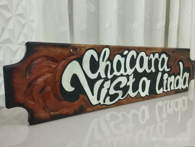 Placa de madeira para Chácaras Sítios Fazendas chalés Restaurantes Rancho área gourmet 