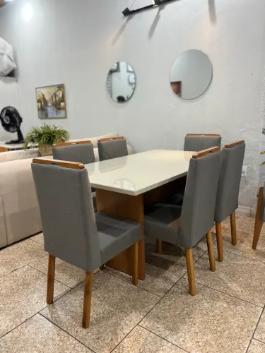 Promocao mesa e cadeiras 6 lugares 