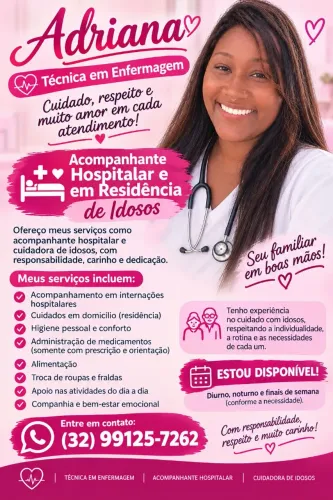 Acompanhante Hospitalar e Cuidadora de Idosos - Técnica em Enfermagem