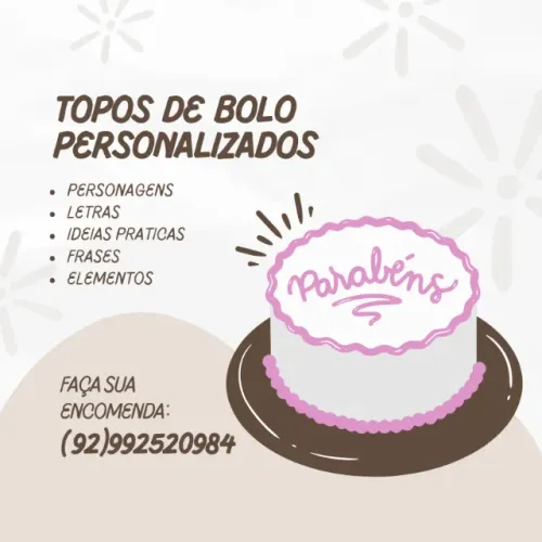 Topo de bolo personalizado