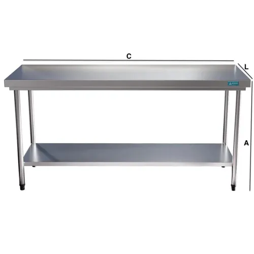 Bancada Mesa em Aço Inox 215x50 com Prateleira - Menos de 1 ano de uso, com NF