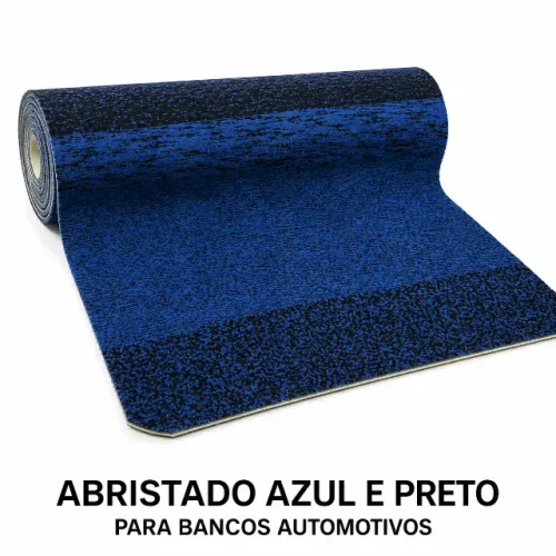 Tecido automotivo tear liso na cor preta, acoplado com espuma. Possui trama fina e acabame