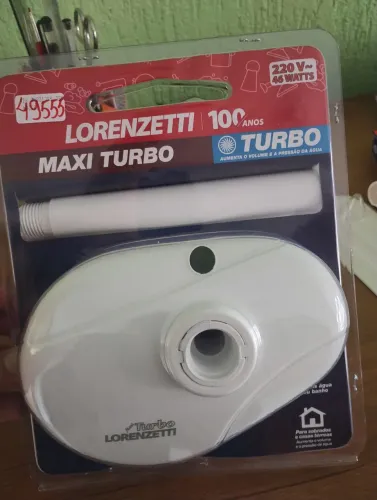 Maxi turbo aumenta o volume e a pressão da água