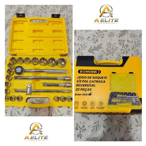 Kit soquetes 22 peças