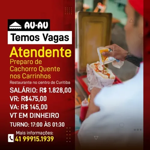 VAGA ATENDENTE DE CARRINHO 