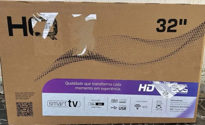 Smart TV HQ 32" HD tela sem bordas Androind 12 design slim HQS32NKHM(lacrada)