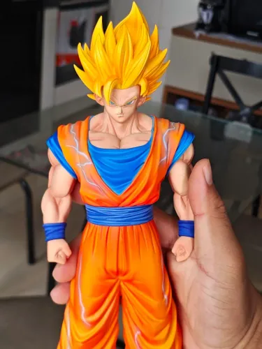 Estátua Goku Super Saiyajin SSJ/SSJ2 30cm - Dragon Ball Z Figure 