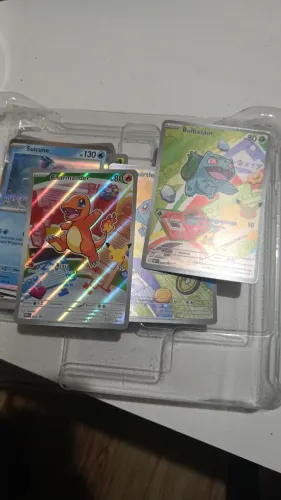 Trio de kanto: Bulbassaur, Charmander Squirtle + box - serie 1