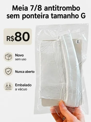 Meia de compressão 7/8 antitrombose sem ponteira tamanho G