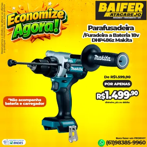 Parafusadeira/Furadeira a Bateria DHP486z Makita