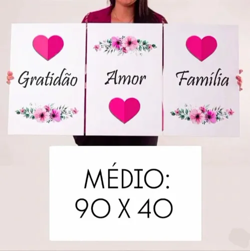 QUADROS DECORATIVO - GRATIDÃO AMOR FAMÍLIA PARA SALA QUARTO