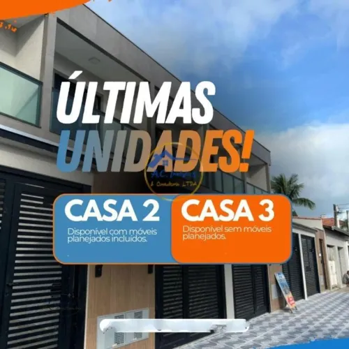 Sobrado Individual no Caiçara - 2 dorms e 400mts da Praia! Financia!