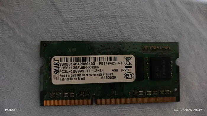 Memória ddr3 8Gb 1600 MHz notebook