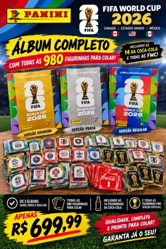 Álbum completo com todas figurinhas para colar