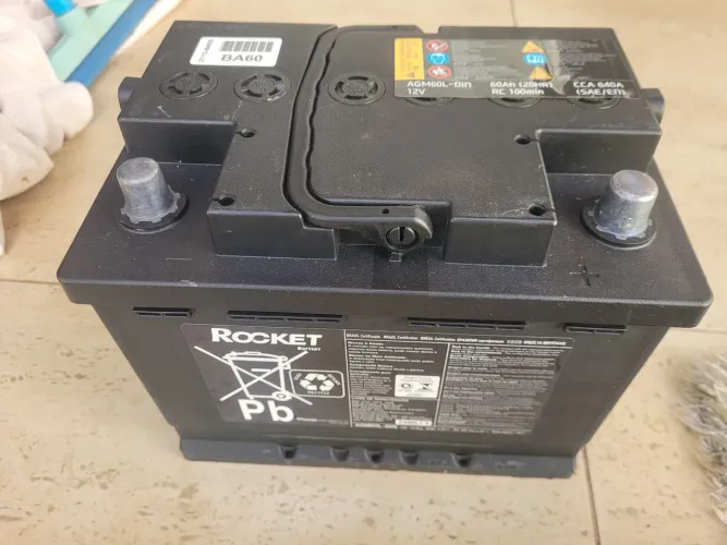 Bateria AGM Rocket 60A SEMINOVA ORIGINAL Hyundai MELHOR que MOURA 60 Ampéres agmSTART STOP