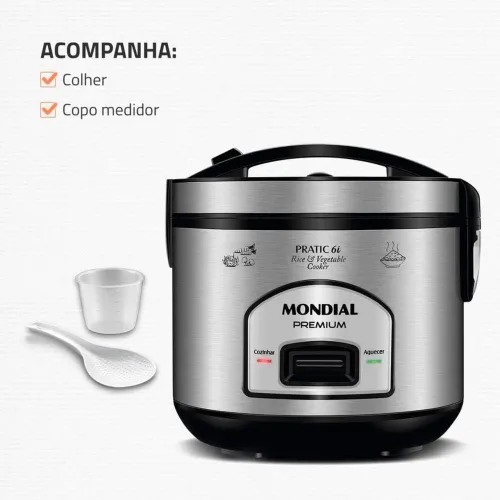 Panela Elétrica de Arroz Mondial - Pratic 6i