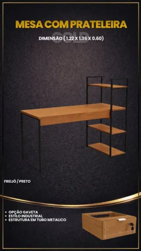 *DESCONTASSO* Mesa com prateleiras nova a pronta entrega