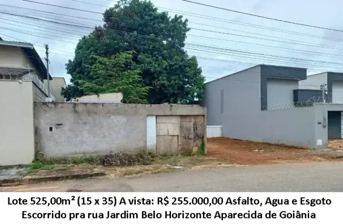 Leia a descrição: Lote 525,00m² (Asfalto, Agua e Esgoto) Jardim Belo Horizonte