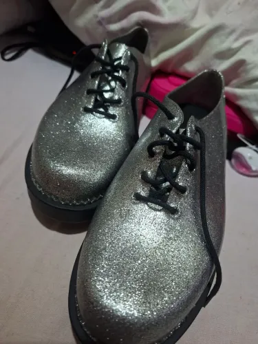 Sapato melissa grunge prata glitter
