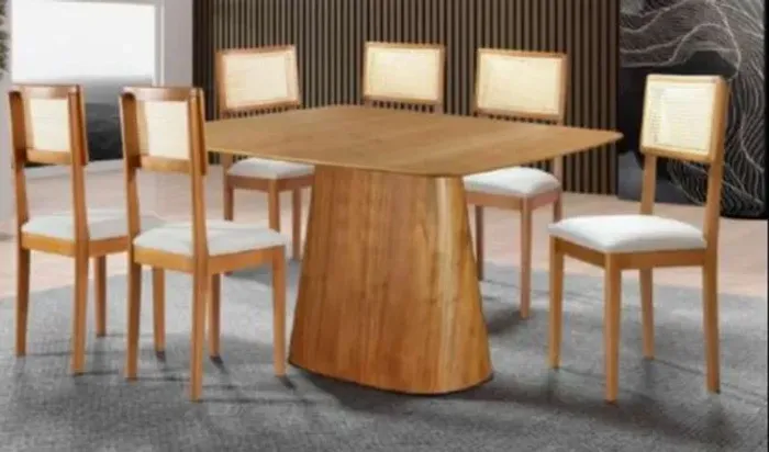 CONJUNTO MESA DUBAI C/6 CADEIRAS Dividimos Em Até 10x Sem Juros