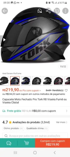 Capacete rb com som