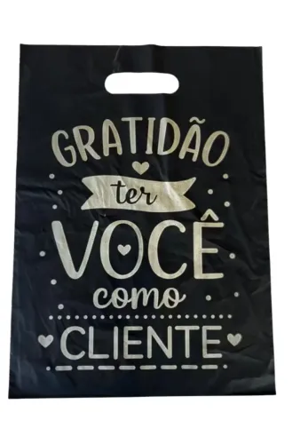 Sacola de Embalagem Personalizada Preta 40x30