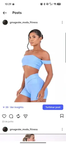 Roupa fitnees casual loja física e Instagram Gisele mageske moda fitnees