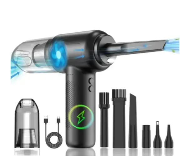 Mini Aspirador e Soprador de Ar Com Bateria Recarregável