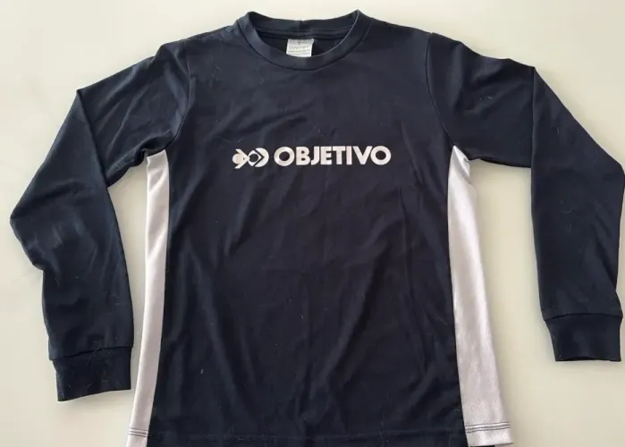 Camiseta Manga Longa TAM 8 Uniforme Colégio OBJETIVO