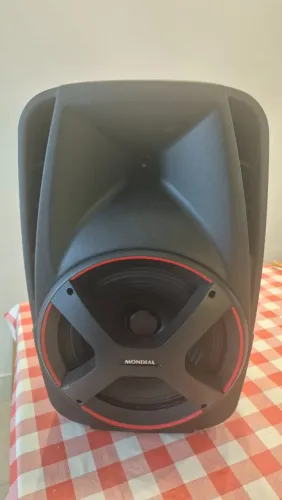 Caixa de Som Bluetooth Mondial Karaokê 550 Wats RMS