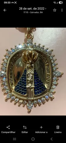 Colar nossa senhora cravejado